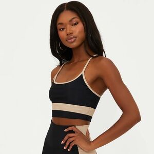 Beach Riot Eva Top in Black and Tan Colorblock